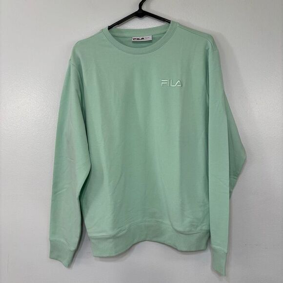 Fila Mint Green Long Sleeve Crewneck Athletic Sweatshirt - Picture 1 of 4
